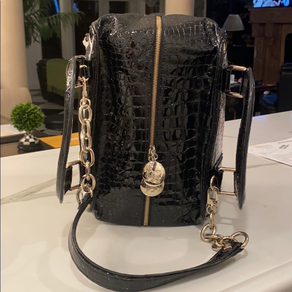 SOLD-MCM Designer Purse Bag Limited Edition Black & White Marquis Satchel Rare - Picture 4 of 16